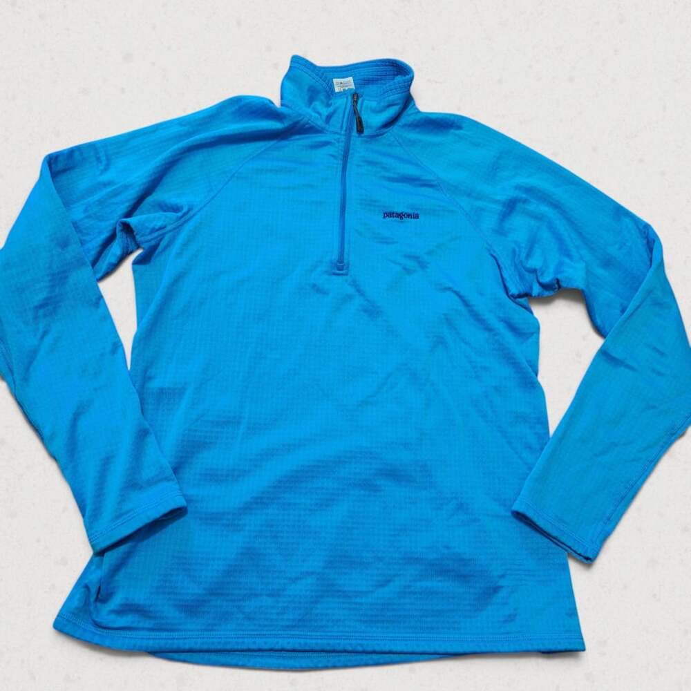 Patagonia R1 Grid Fleece Pullover Women's Size L Blue Half Zip  Layer Jacket
